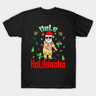 Mele Kalikimaka Christmas Santa Shaka Hawaii T-Shirt